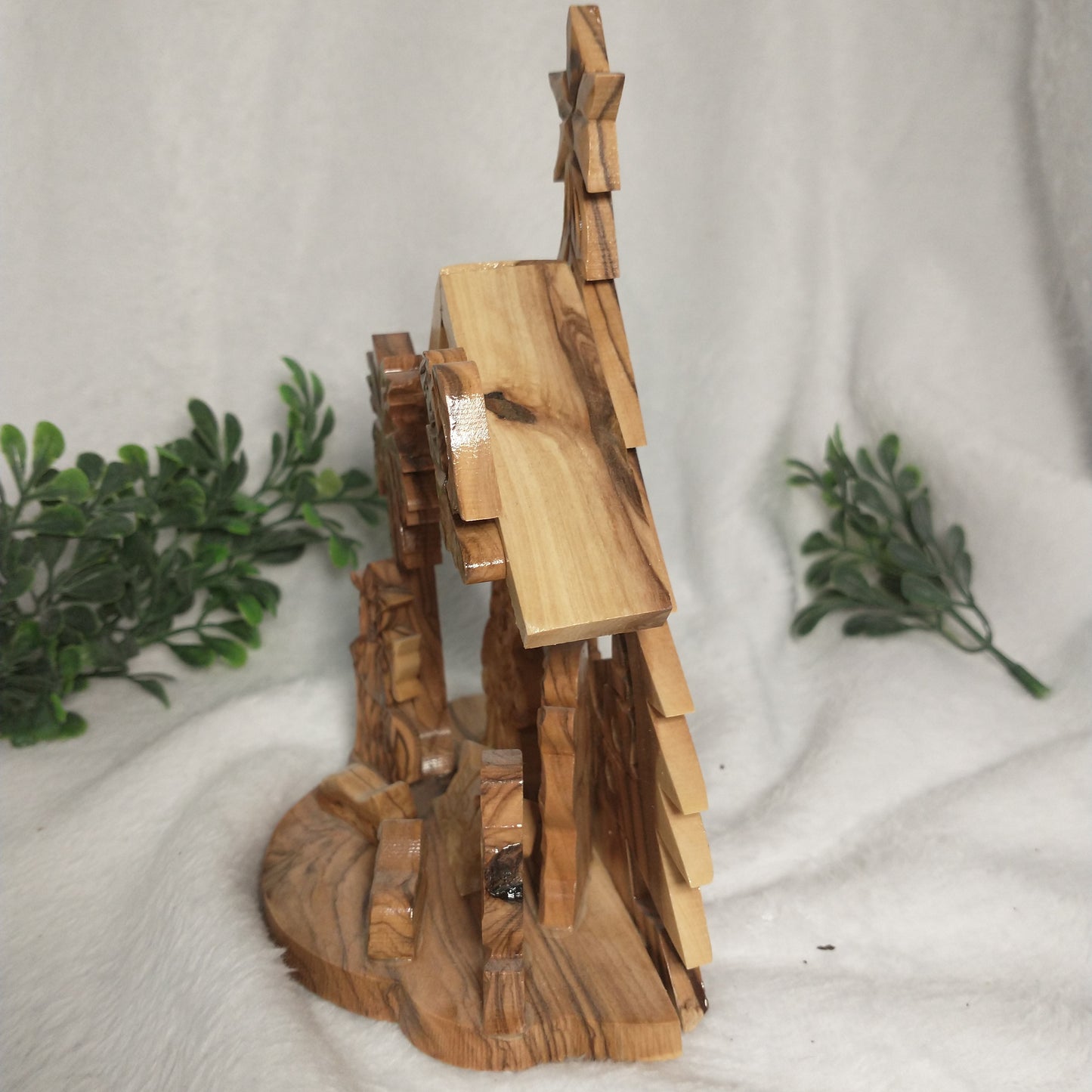 Nativity set Christmas tree hand carved olive wood