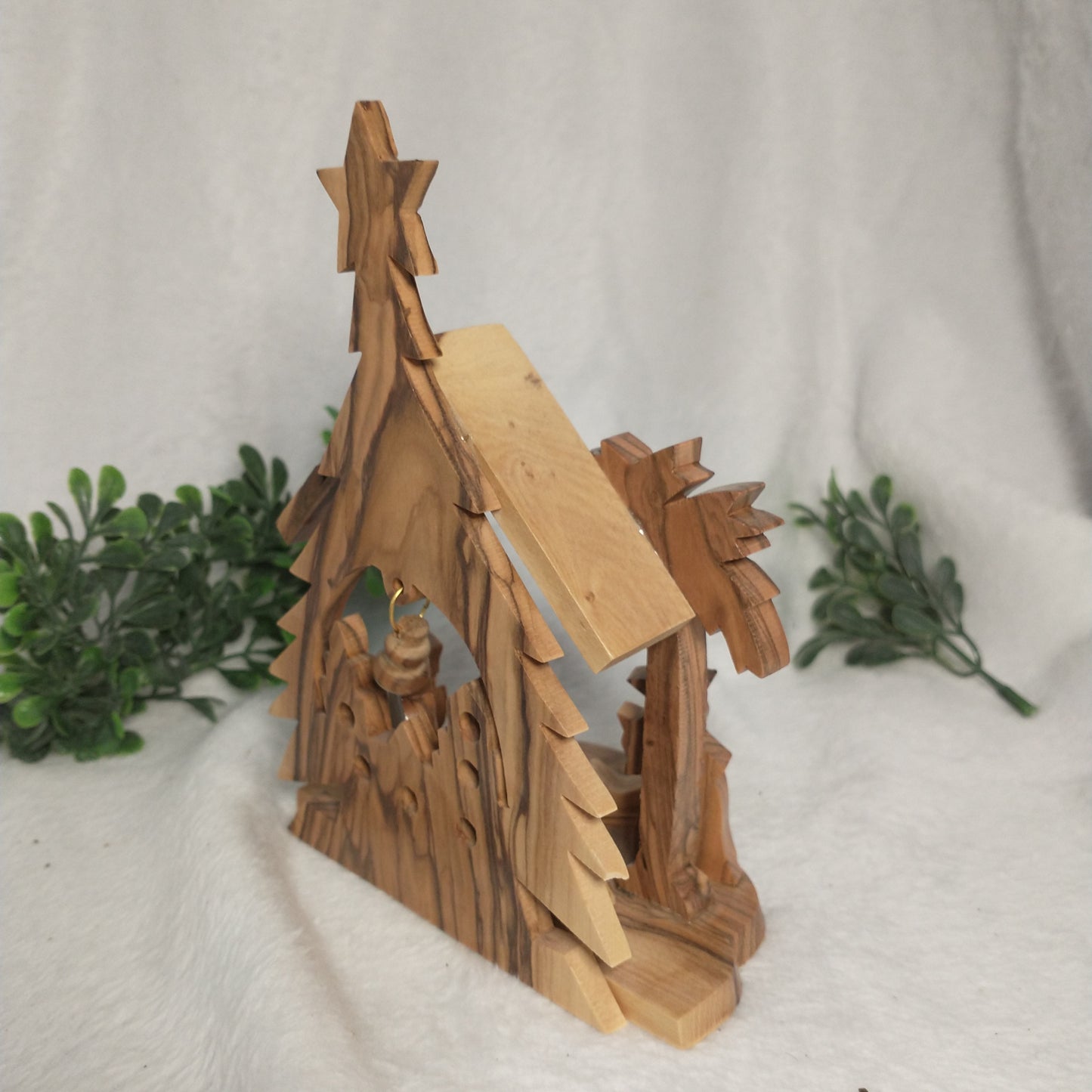 Nativity set Christmas tree hand carved olive wood