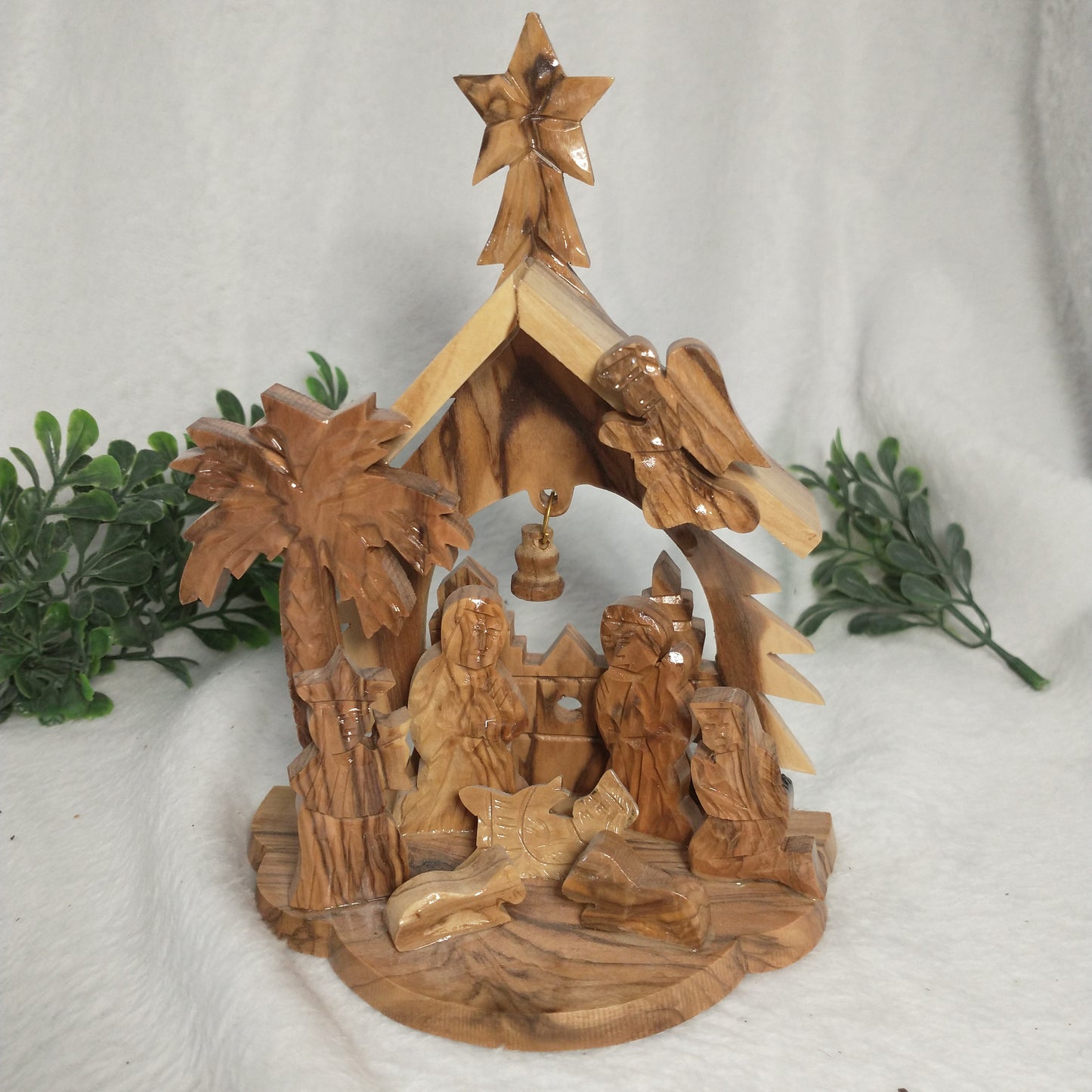 Nativity set Christmas tree hand carved olive wood