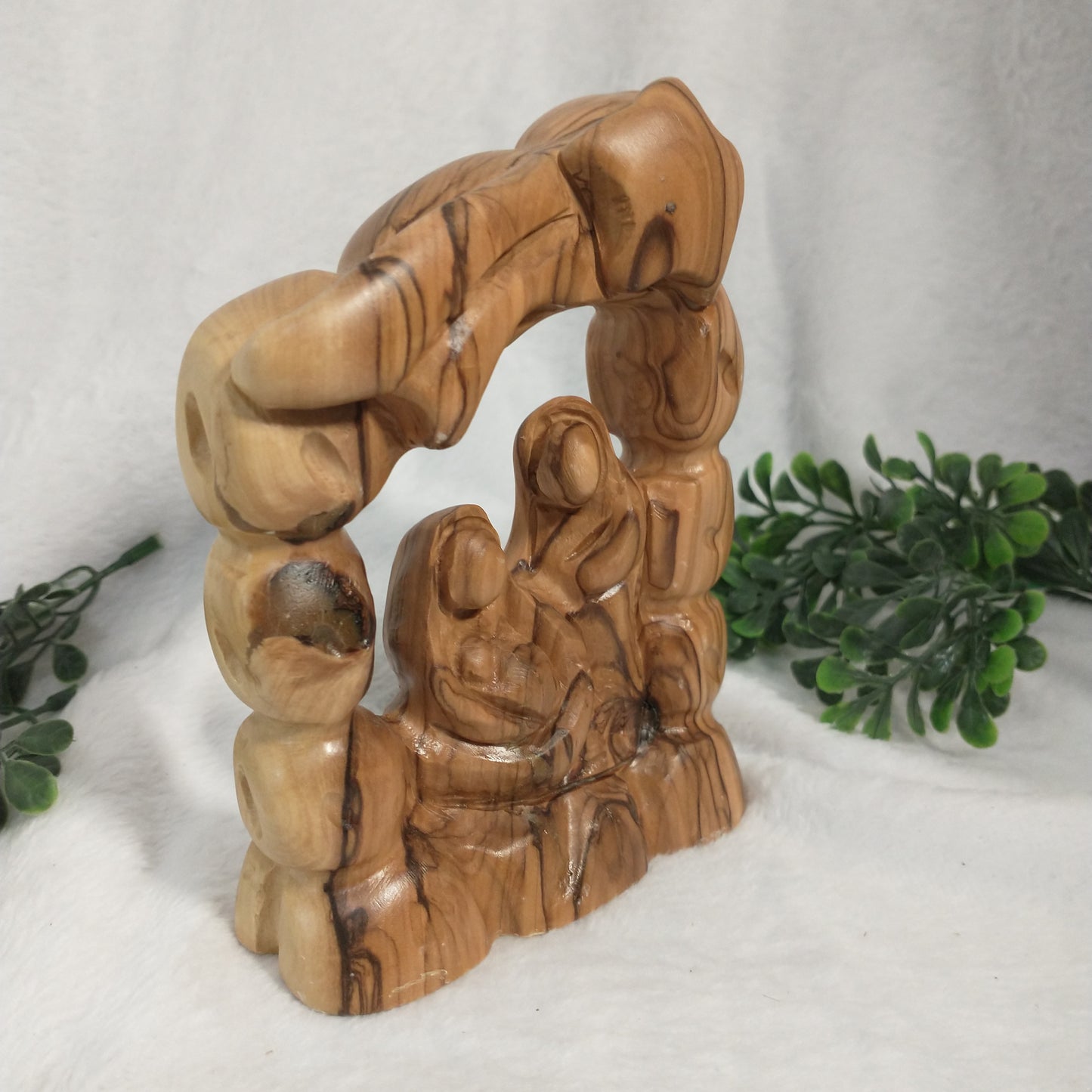 Nativity set hand carved olive wood