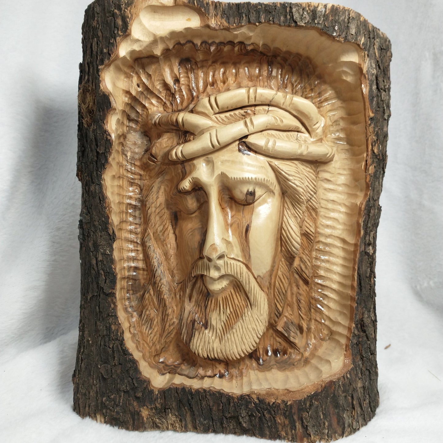 Jesus Head Olive wood .