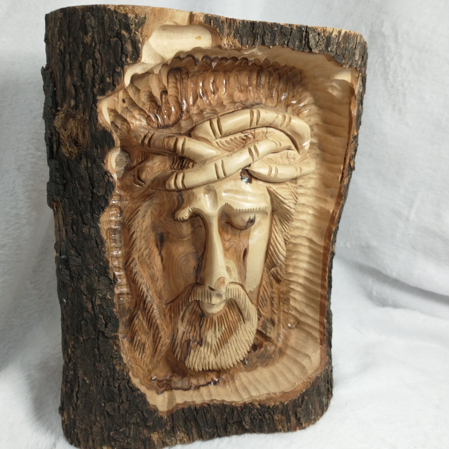 Jesus Head Olive wood .