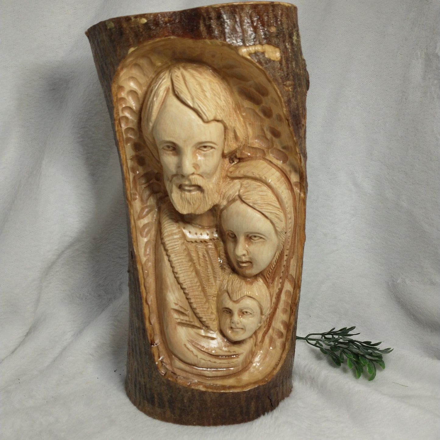 Hand carved Holy Family