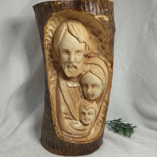 Hand carved Holy Family