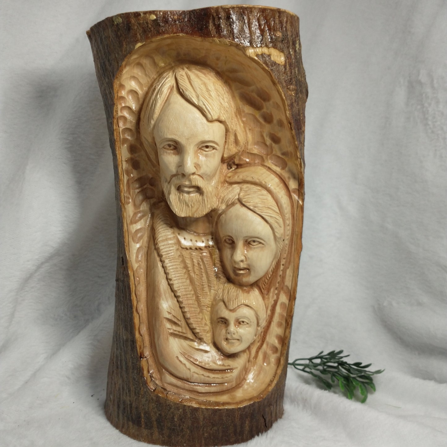 Hand carved Holy Family