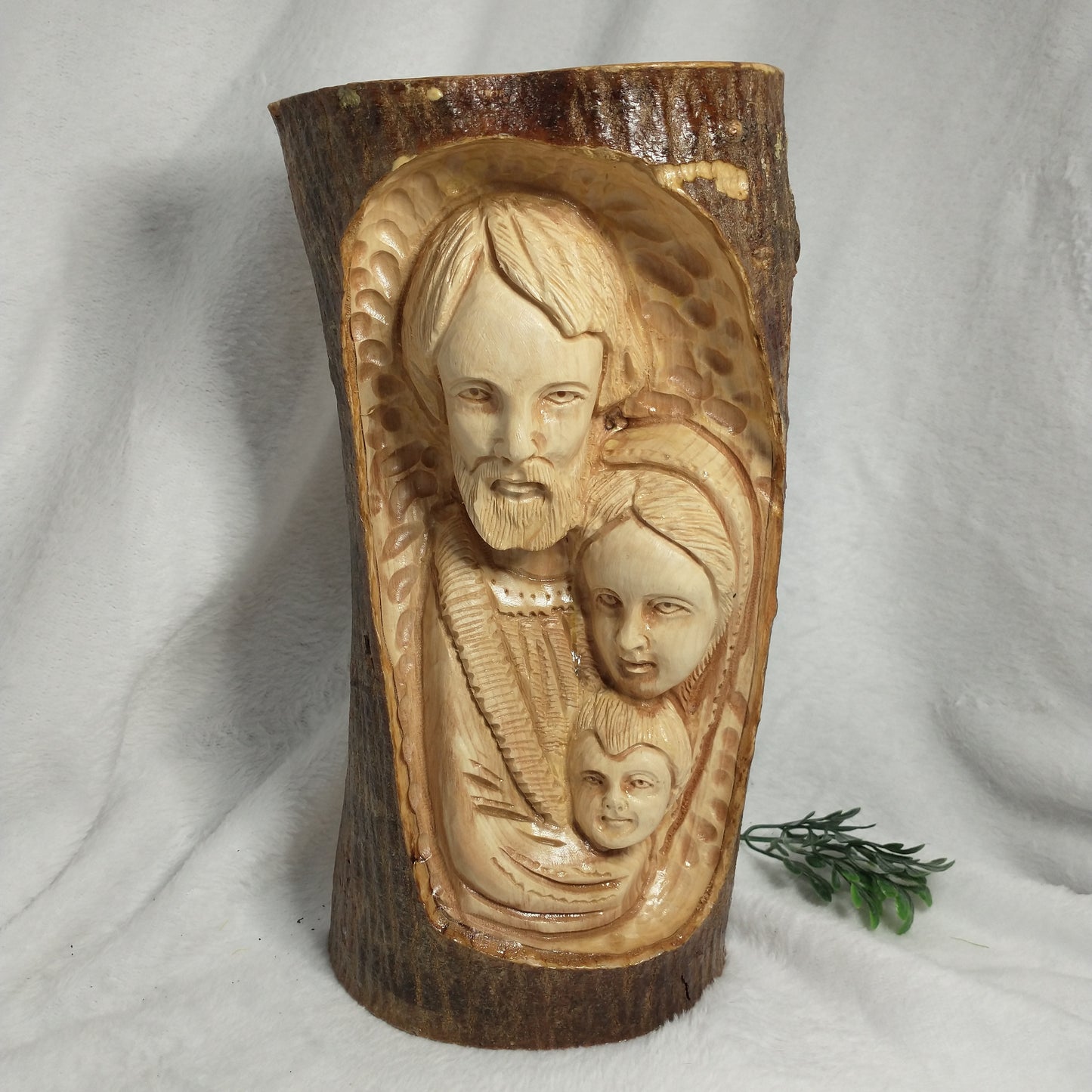 Hand carved Holy Family