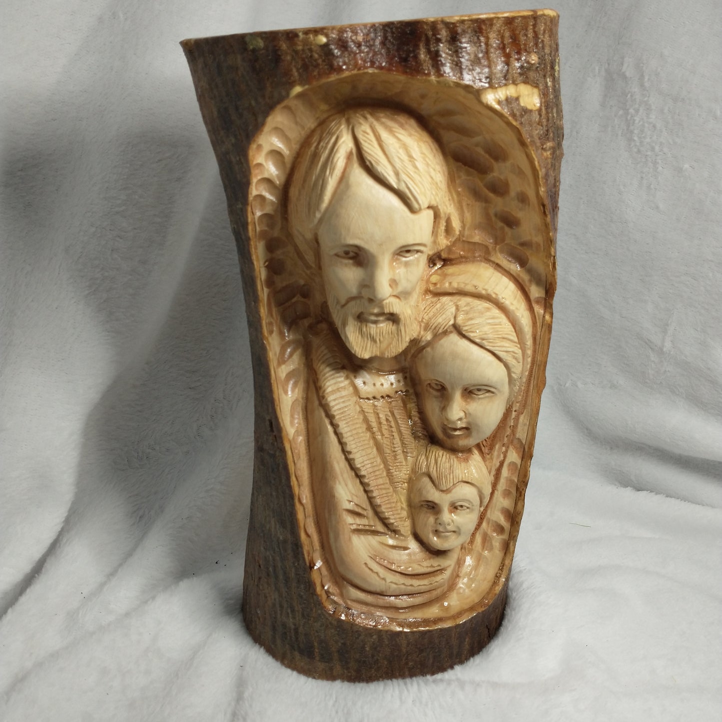 Hand carved Holy Family