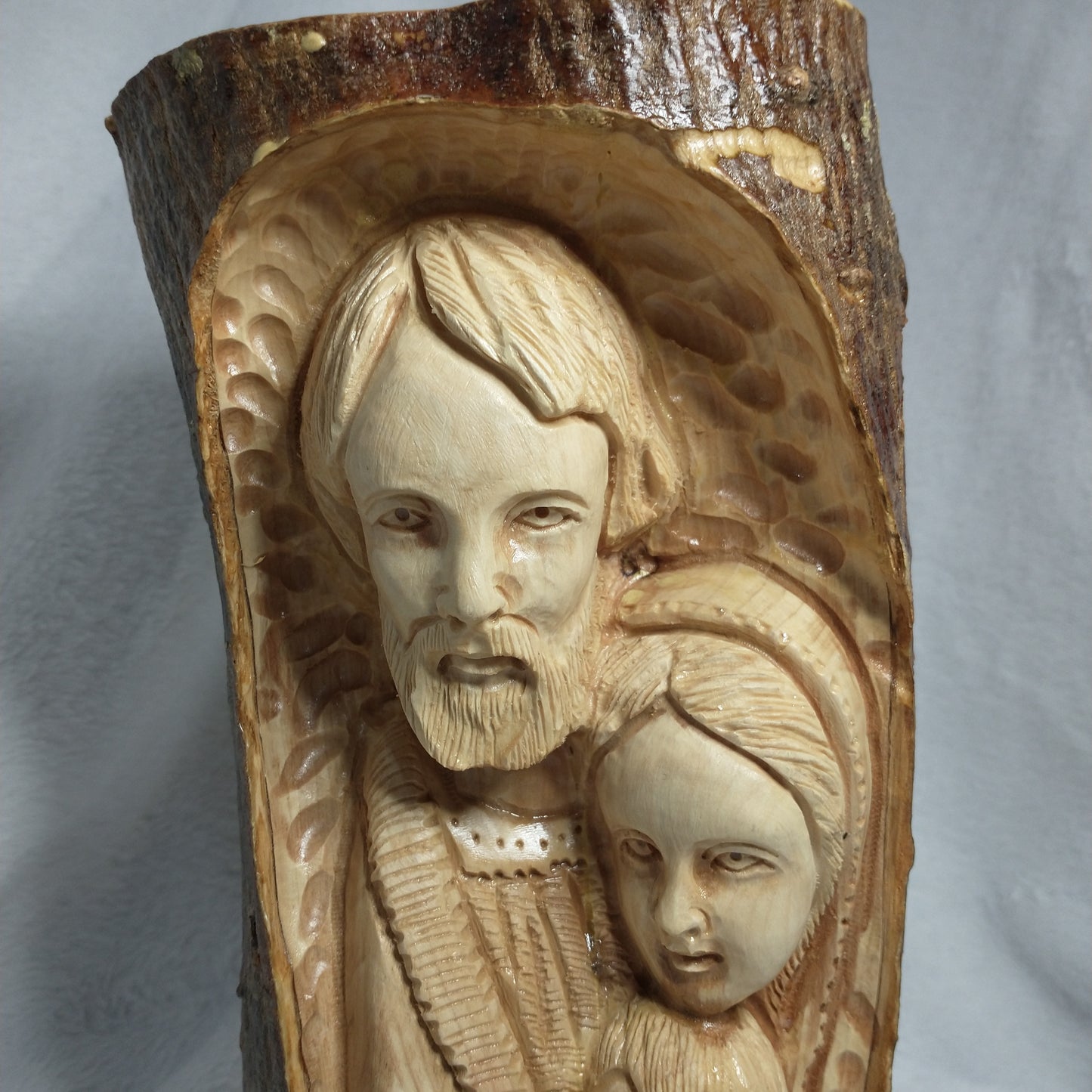 Hand carved Holy Family