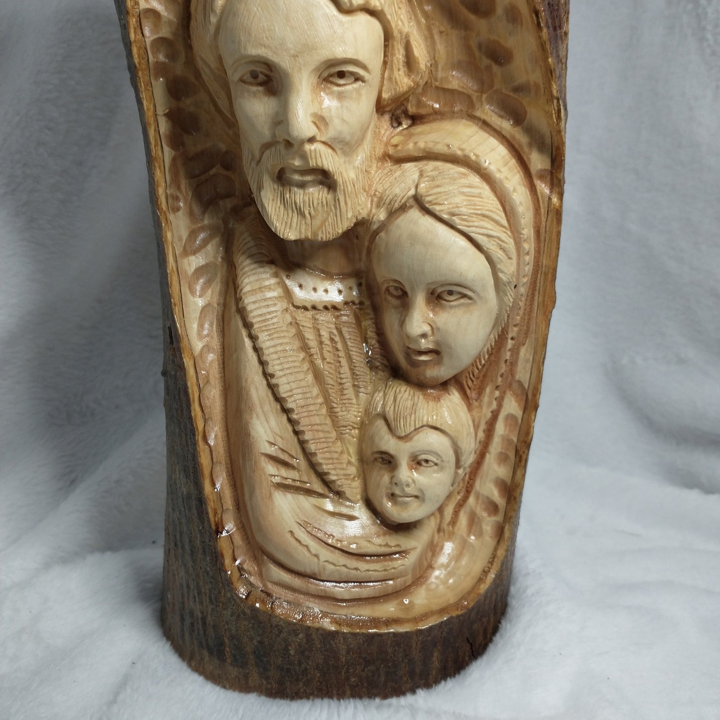 Hand carved Holy Family