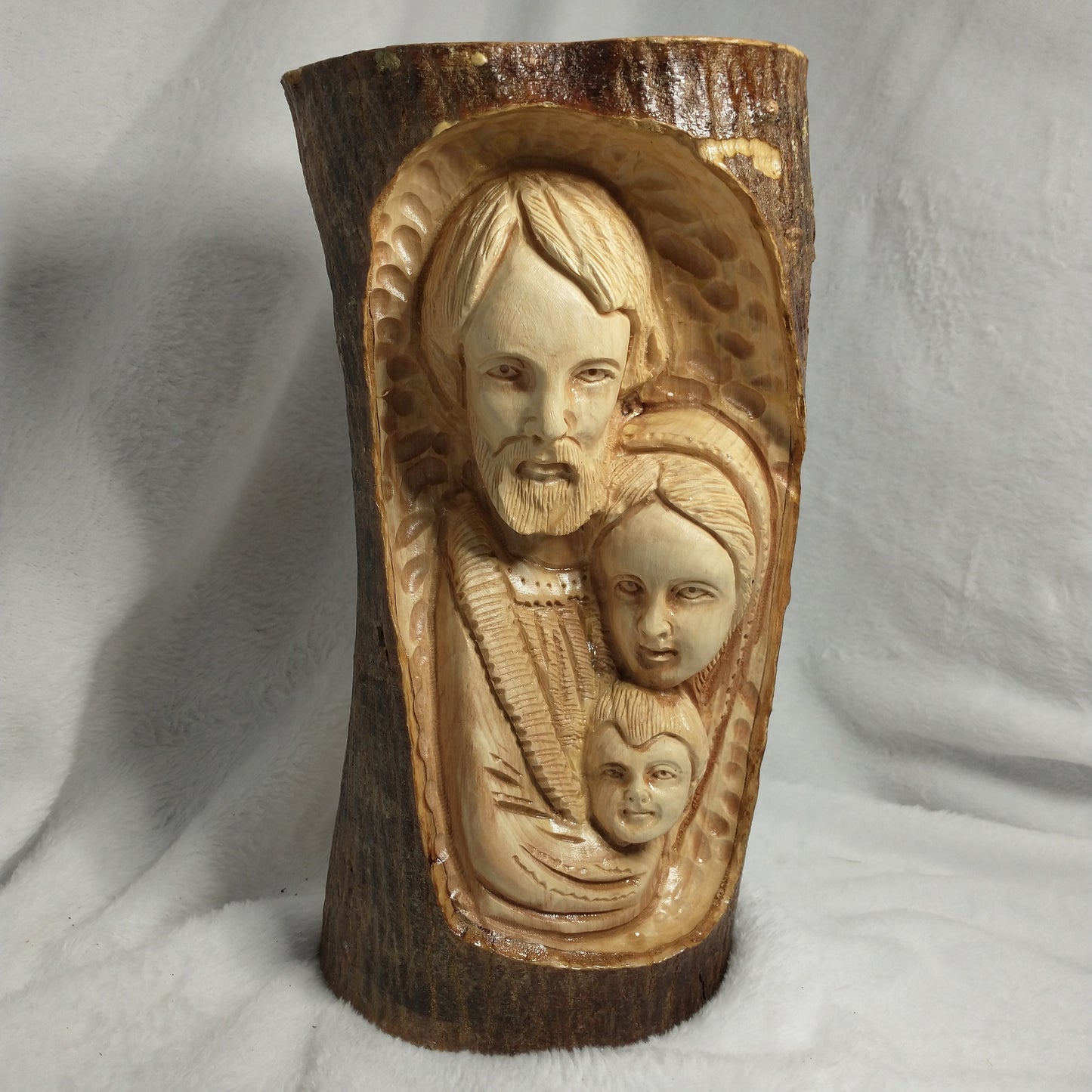 Hand carved Holy Family