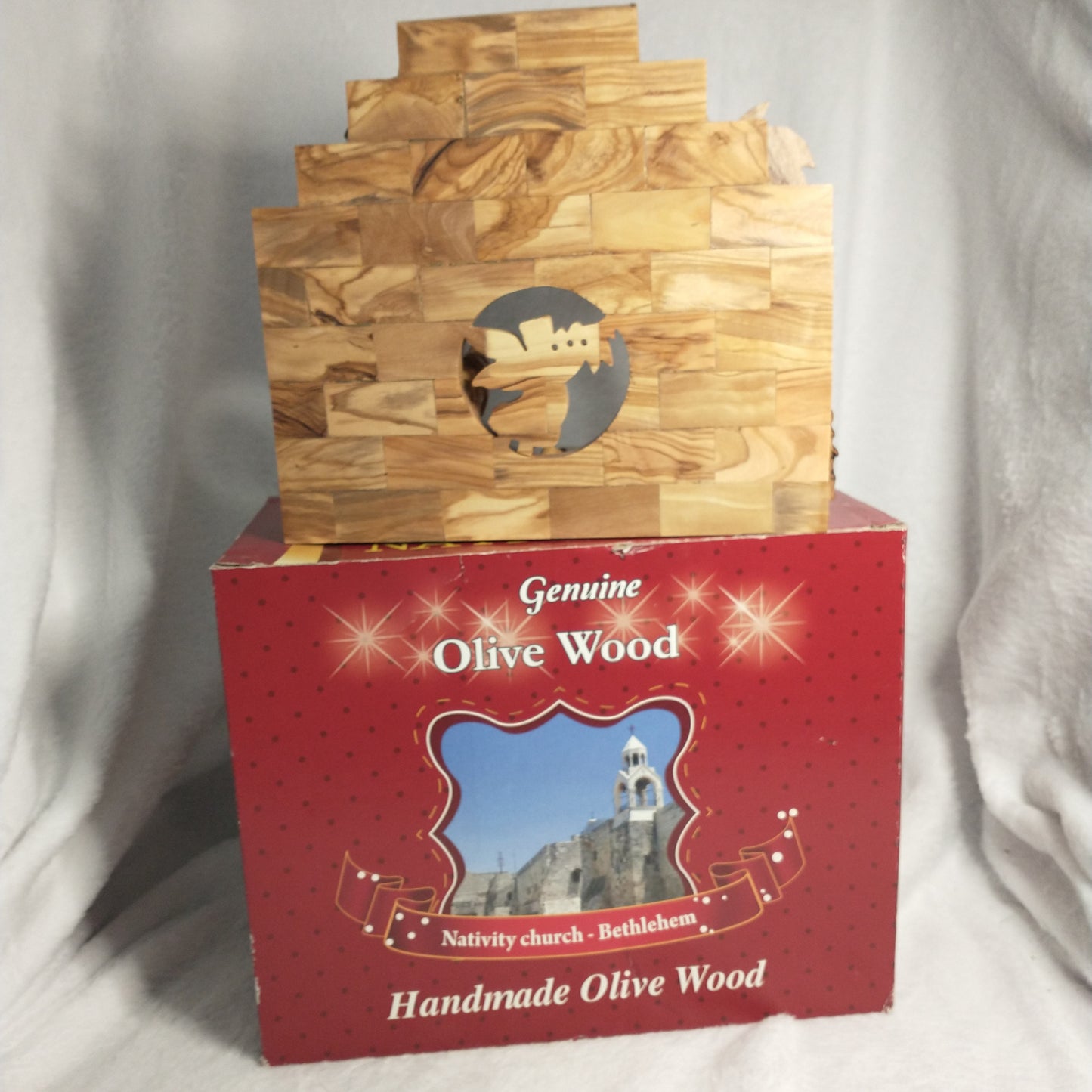 Nativity set .Olive wood with Music box  Silent Night