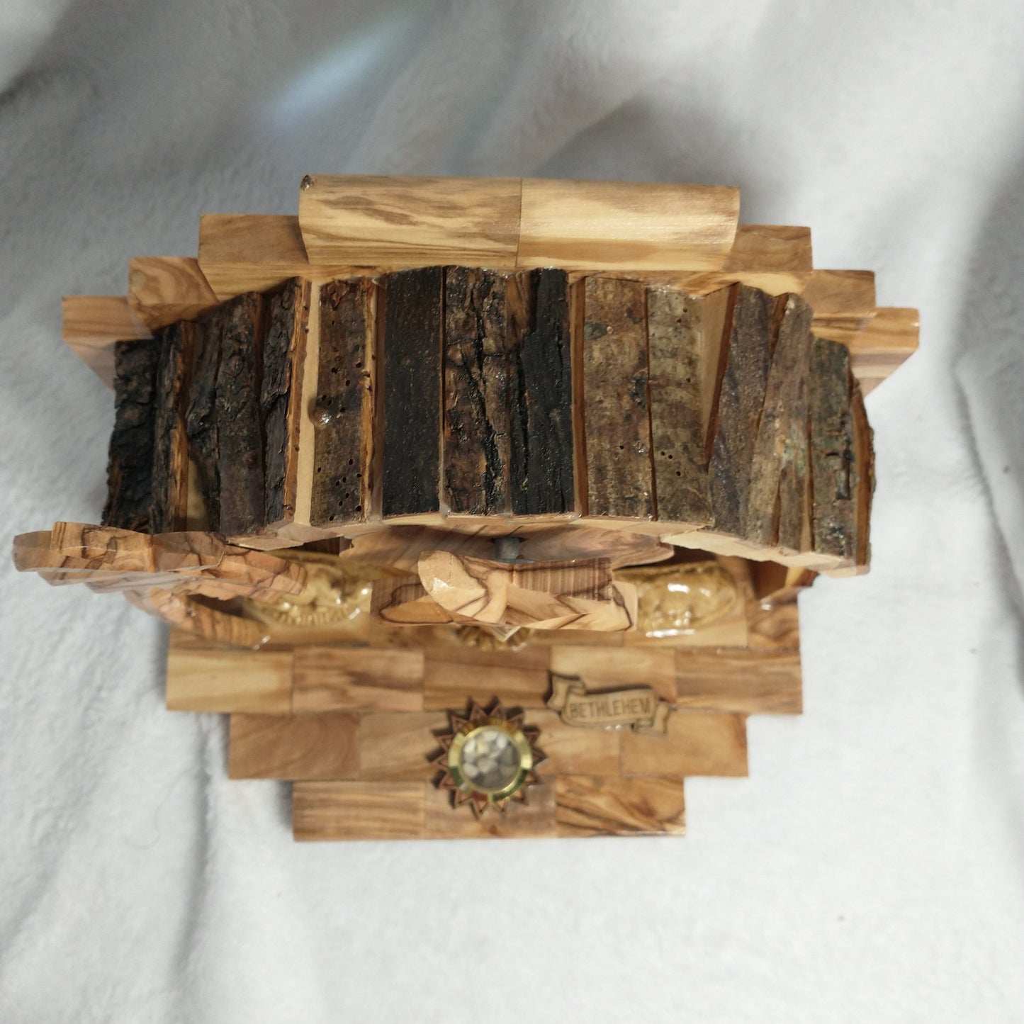 Nativity set .Olive wood with Music box  Silent Night