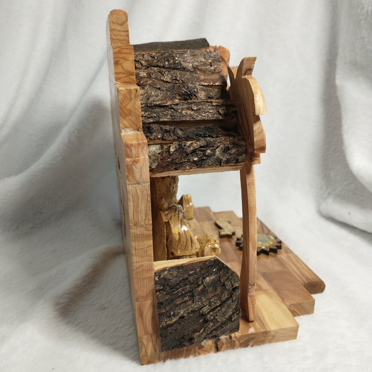 Nativity set .Olive wood with Music box  Silent Night