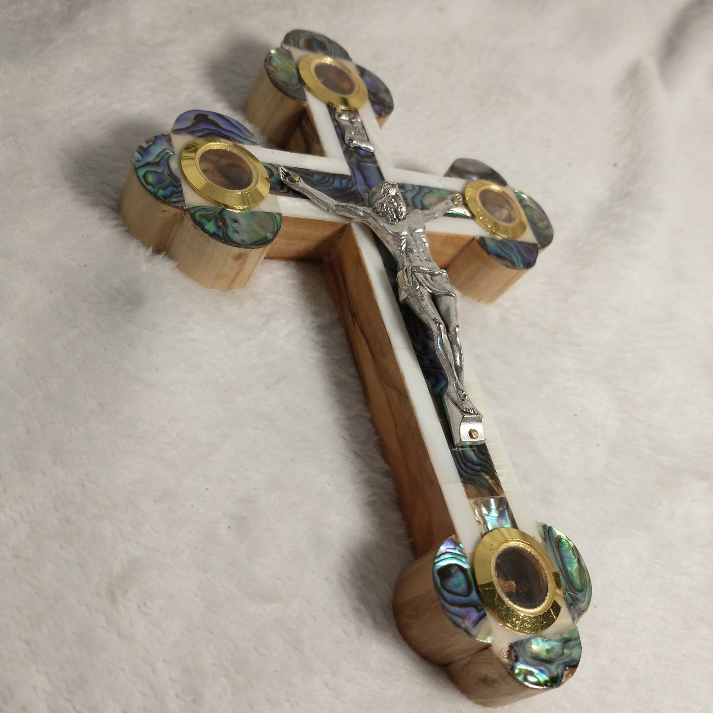 Cross Mother of Pearl and Olive wood
