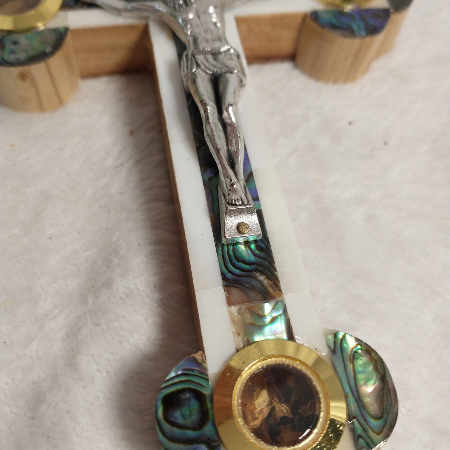 Cross Mother of Pearl and Olive wood