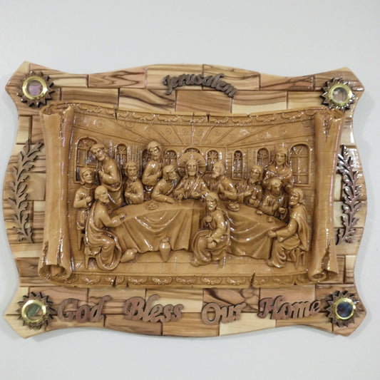 The last Supper ,olive wood hand made in Bethlehem / Holyland.