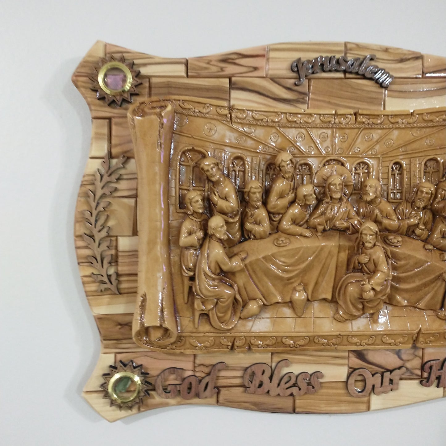 The last Supper ,olive wood hand made in Bethlehem / Holyland.