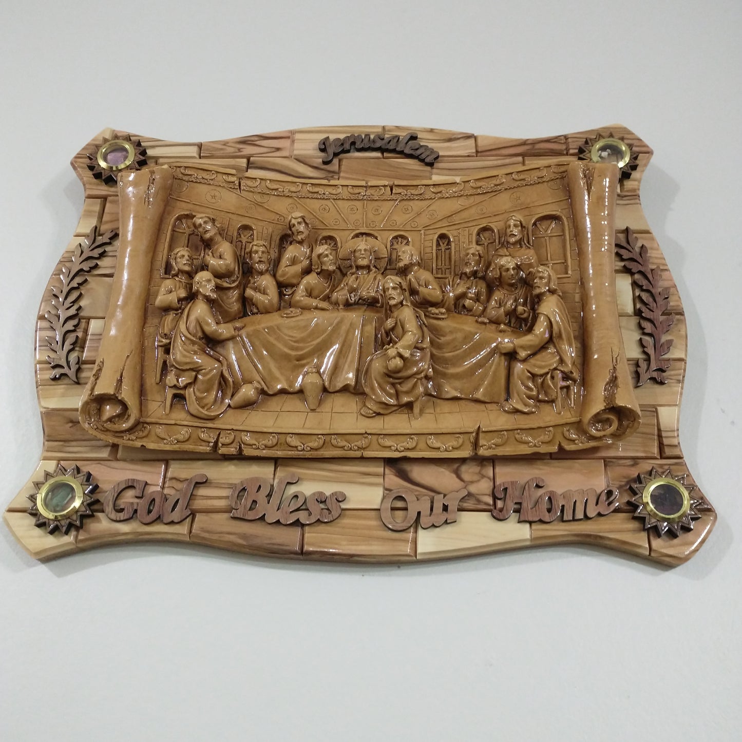 The last Supper ,olive wood hand made in Bethlehem / Holyland.