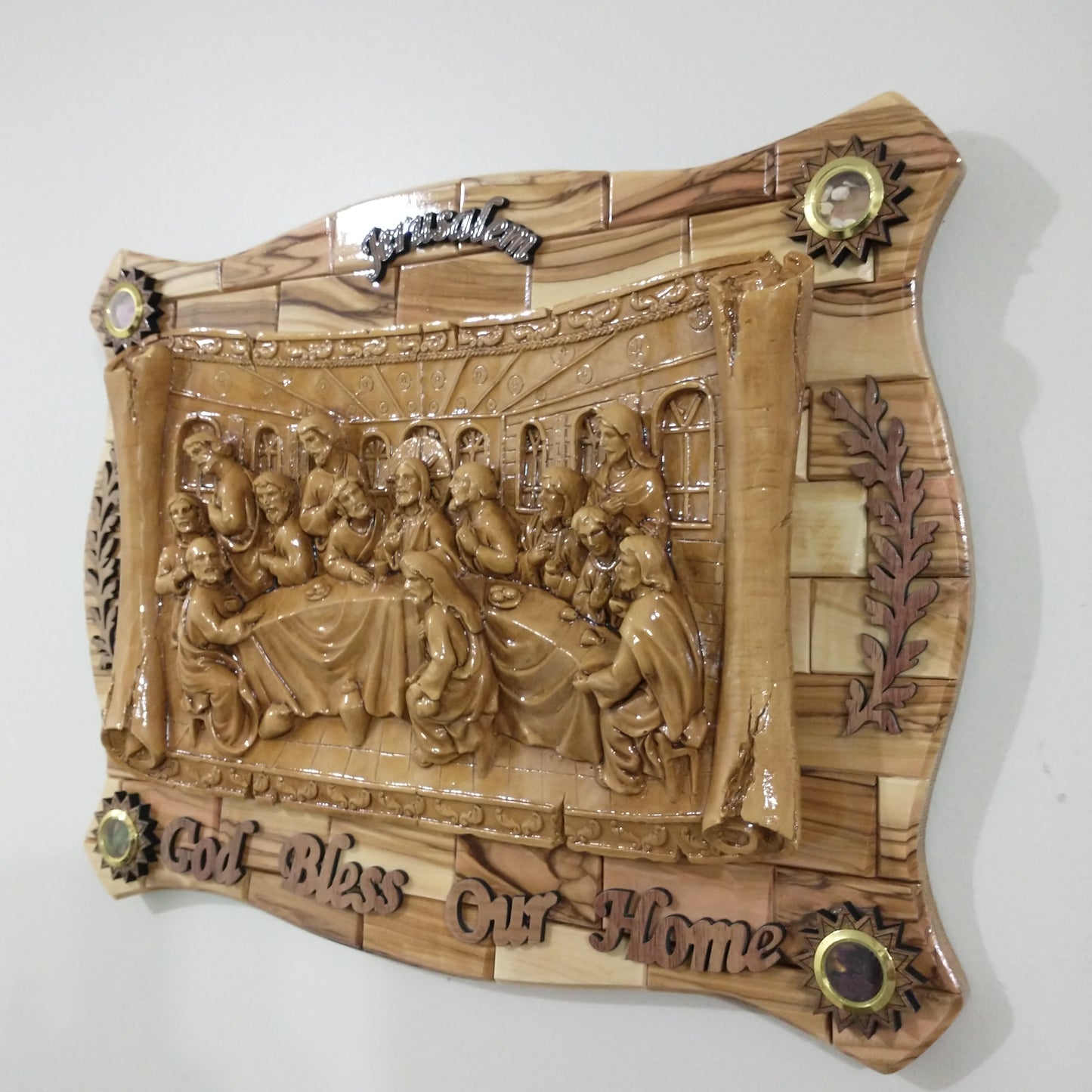 The last Supper ,olive wood hand made in Bethlehem / Holyland.