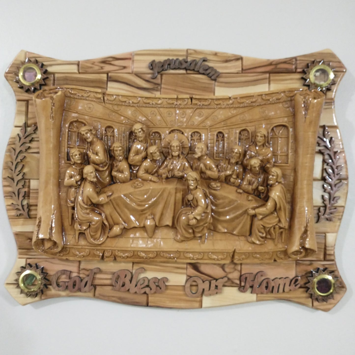 The last Supper ,olive wood hand made in Bethlehem / Holyland.