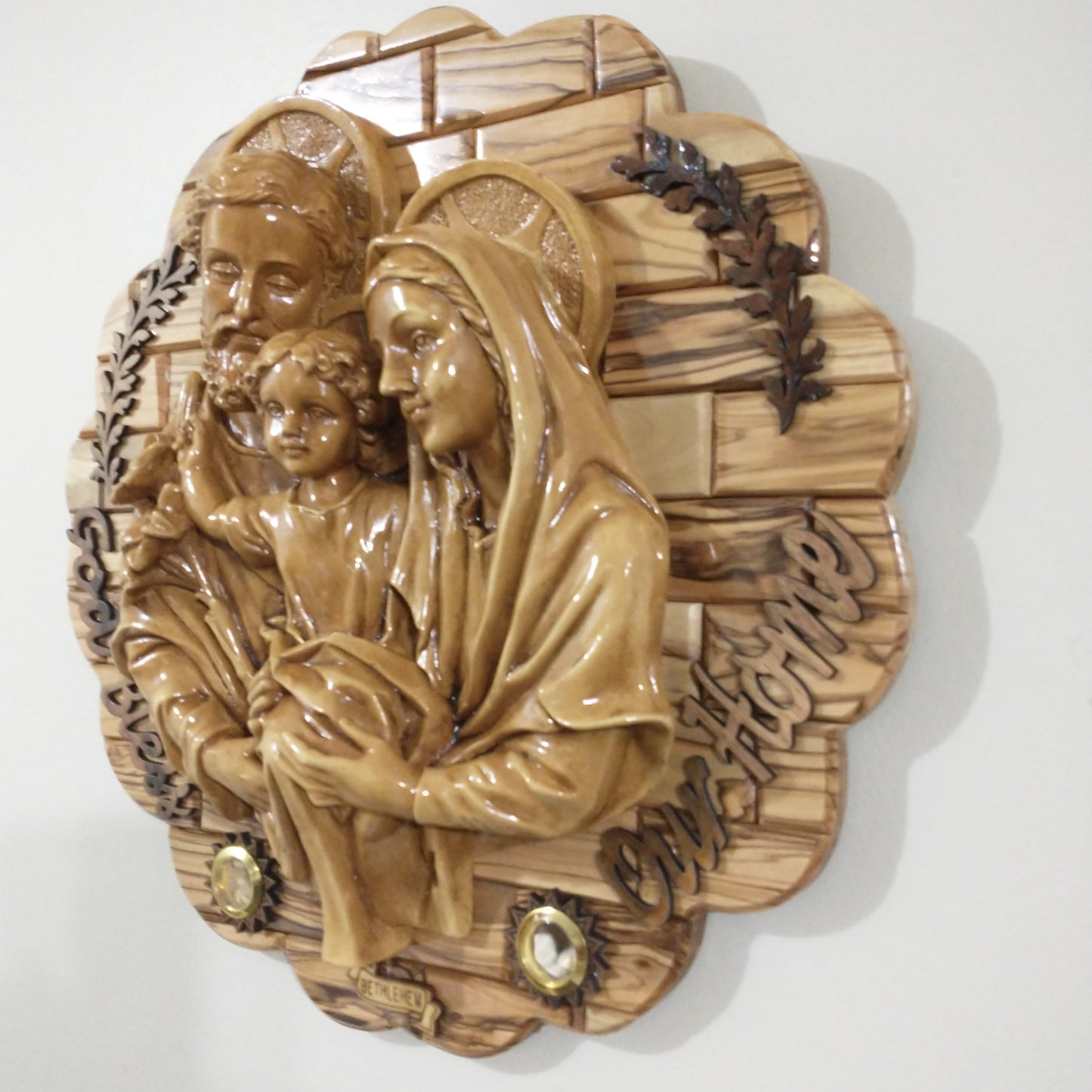 The Holy Family , Olive wood ,hand made in Bethlehem/ Holyland .