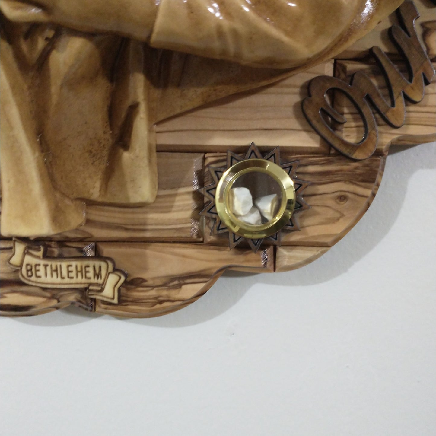 The Holy Family , Olive wood ,hand made in Bethlehem/ Holyland .