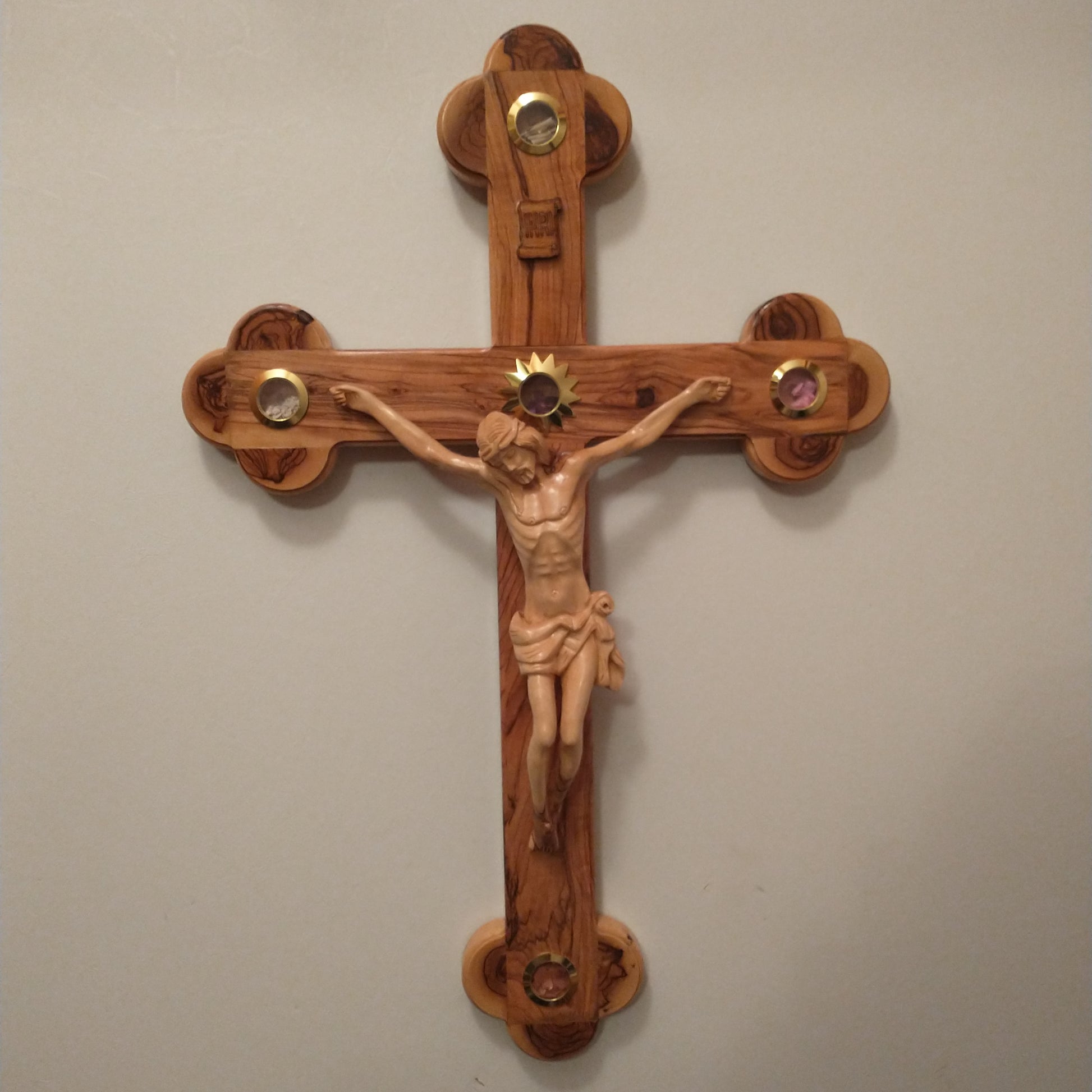 Catholic Olive Wood Cross (20 cm / 7.75'') #CR116 - Holy Land