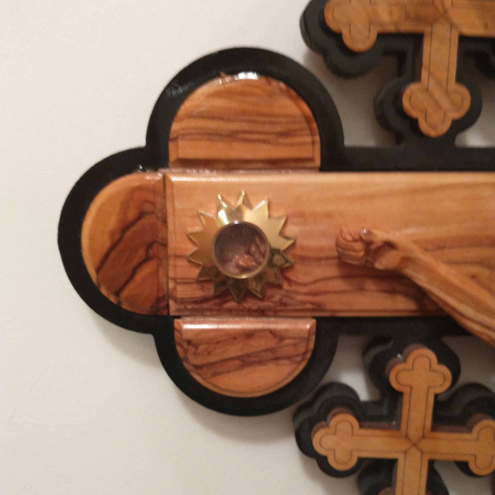 9.7 Celtic Wooden Cross, Hand Made from Holy Land Olive