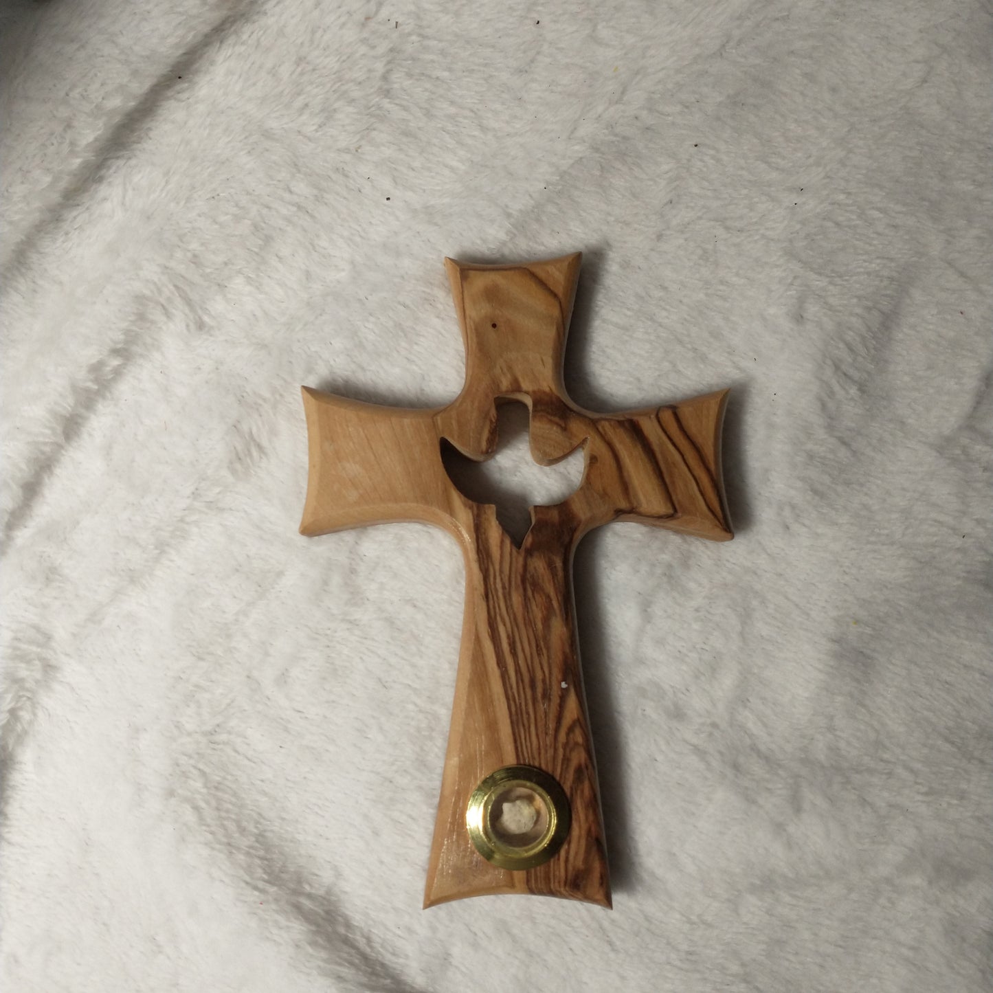 Cross ,with the Holy spirit ,Olive wood Hand carved in Bethlehem / Holyland.