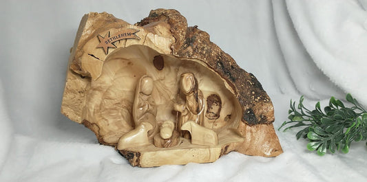 Nativity set olive wood hand carved from Bethlehem