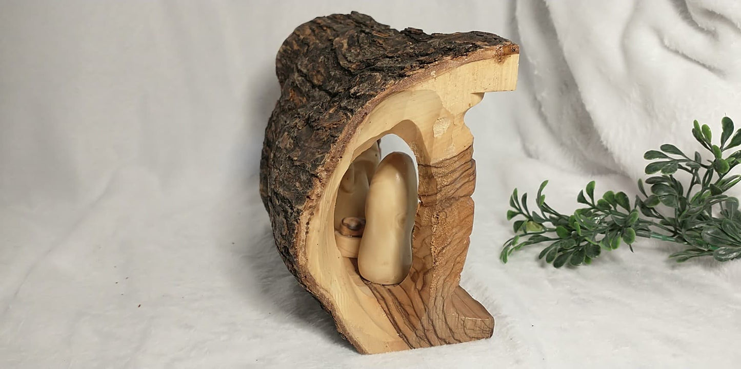 Nativity set olive wood hand carved