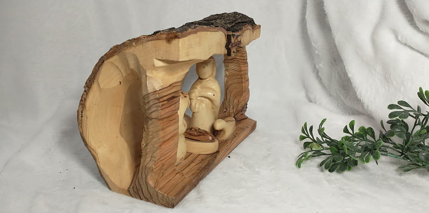 Nativity set olive wood hand carved
