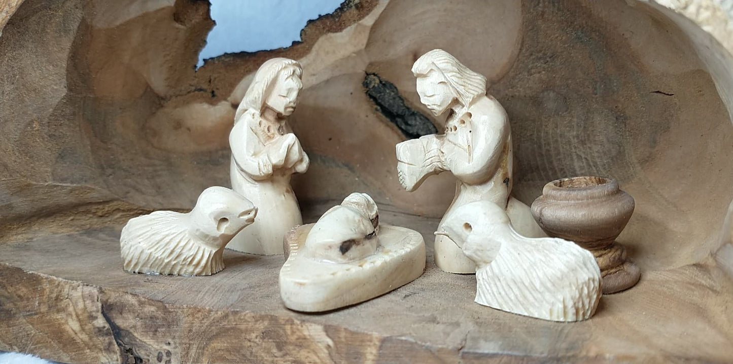 nativity set hand carved olive wood