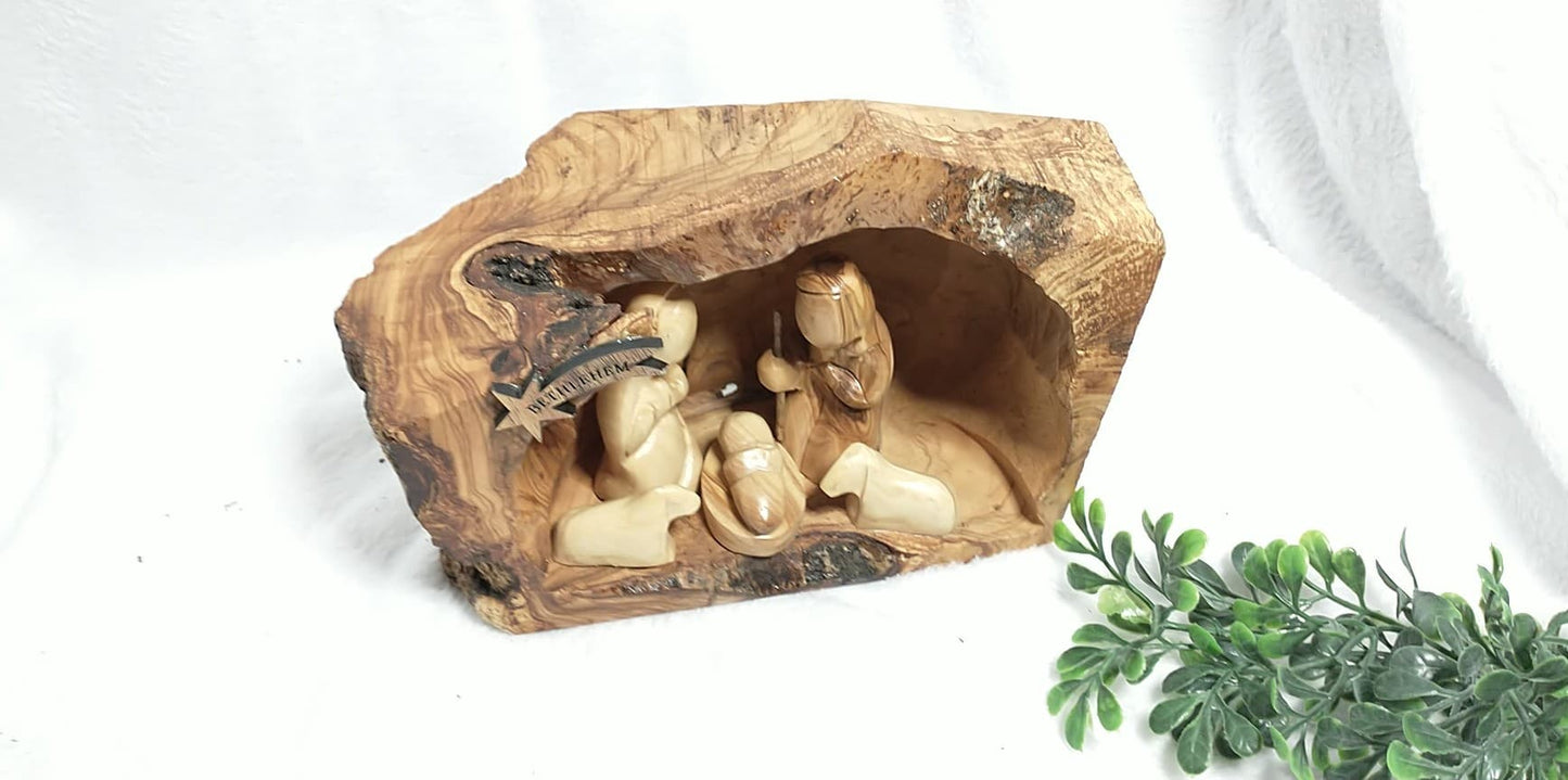 nativity set hand carved olive wood