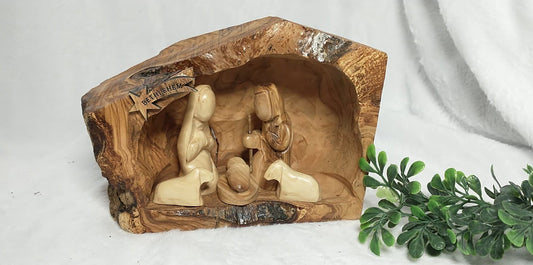 nativity set hand carved olive wood